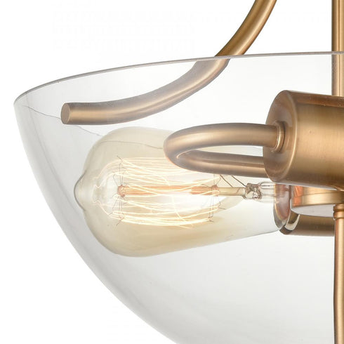 Elk 2 Light SEMI FLUSH MOUNT in Satin Gold Finish Model: CN280285