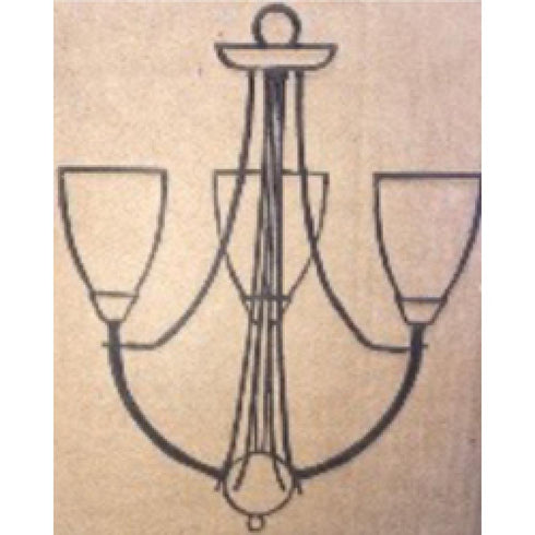 Elk 3 Light CHANDELIER in Dark Rust Finish Model: 403-3ES