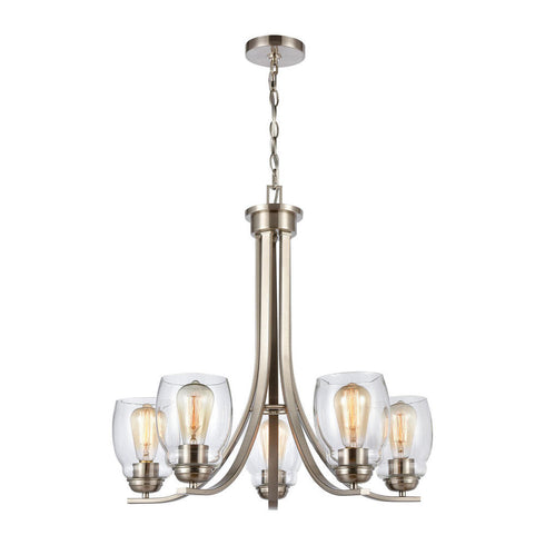 Elk 5 Light CHANDELIER in Brushed Nickel Finish Model: CN320522