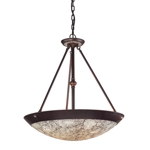 Elk 5 Light PENDANT in DARK BRONZE WHITE Finish Model: 536-5DR-WHC