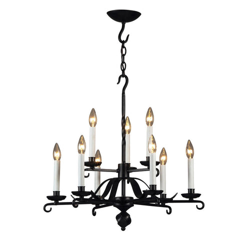 Elk 9 Light BLACKSMITH COLLECTION MATTE BLACK FINISH Model: 82522