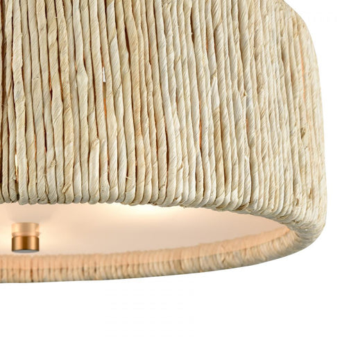 Elk Abaca 16.75 Inch Wide 3 Light Semi Flush Mount Satin Brass Model: 32469/3