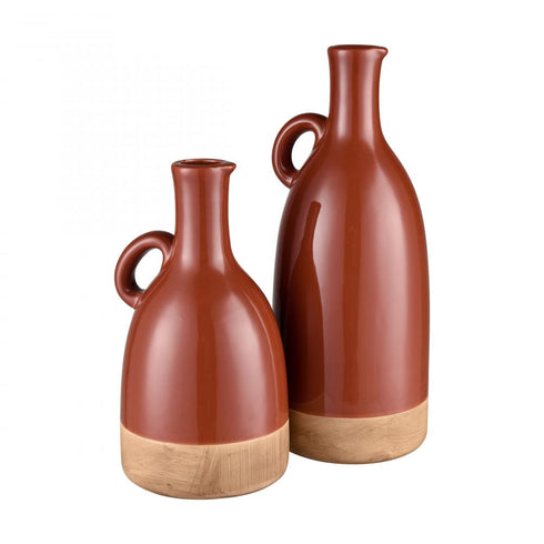 Elk Adara Vase Small (2 pack) (2 pack) in Brick Red Finish Model: S0017-10040