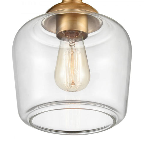 Elk Agnes 8 Inch Wide 1 Light Semi Flush Mount in Satin Brass Model: 81564/1