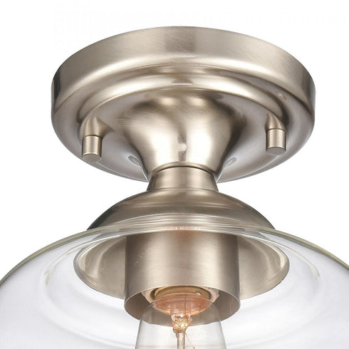 Elk Agnes 8 Inch Wide 1 Light Semi Flush Mount in Satin Nickel Model: 81574/1