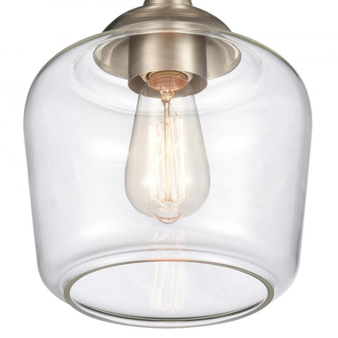 Elk Agnes 8 Inch Wide 1 Light Semi Flush Mount in Satin Nickel Model: 81574/1