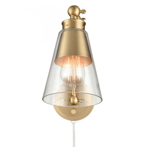 Elk Albany 16 Inch High 1 Light Hinged Swingarm Sconce Brushed Gold Model: 52354/1