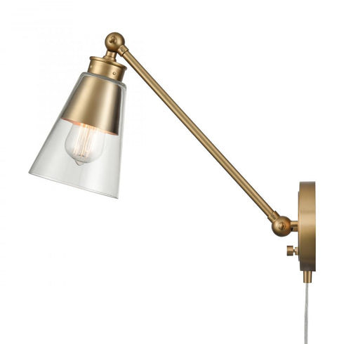 Elk Albany 9.25 Inch High 1 Light Swingarm Sconce Brushed Gold Model: 52353/1