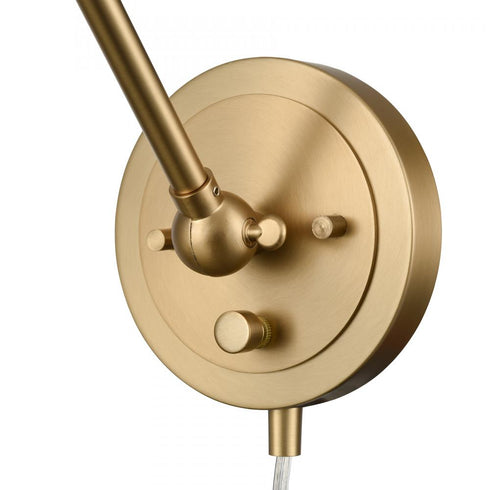 Elk Albany 9.25 Inch High 1 Light Swingarm Sconce Brushed Gold Model: 52353/1