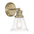 Elk Alden 10.25 Inch High 1 Light Sconce in Antique Brass Clear Model: 2401-AN-CL