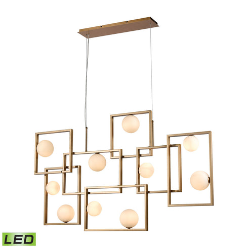 Elk Amazed ISLAND LIGHT in Aged Brass White Finish Model: D4380