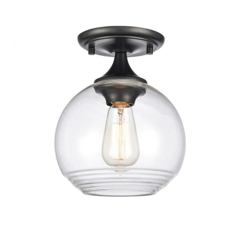 Elk Angie 8 Inch Wide 1 Light Semi Flush Mount in Matte Black Model: 81585/1