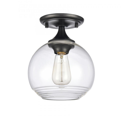 Elk Angie 8 Inch Wide 1 Light Semi Flush Mount in Matte Black Model: 81585/1