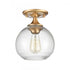Elk Angie 8 Inch Wide 1 Light Semi Flush Mount in Satin Brass Model: 81565/1