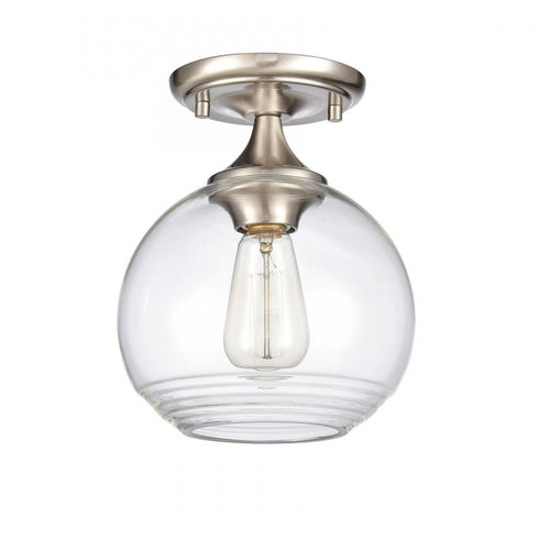 Elk Angie 8 Inch Wide 1 Light Semi Flush Mount in Satin Nickel Model: 81575/1
