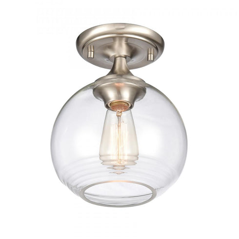 Elk Angie 8 Inch Wide 1 Light Semi Flush Mount in Satin Nickel Model: 81575/1