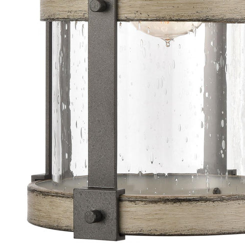 Elk Annenberg 16 Inch High 1 Light Outdoor Sconce in Anvil Iron Model: 89145/1