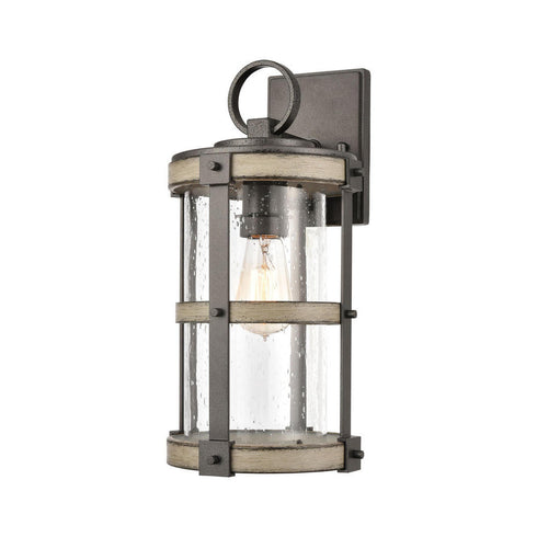 Elk Annenberg 16 Inch High 1 Light Outdoor Sconce in Anvil Iron Model: 89145/1
