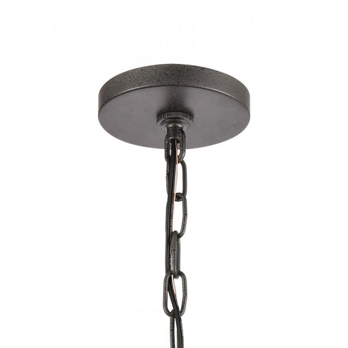 Elk Annenberg 8 Inch Wide 1 Light Outdoor Pendant in Anvil Iron Model: 89147/1
