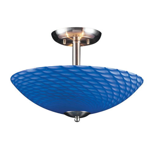 Elk Arco Baleno 3 Light SEMI FLUSH MOUNT in Satin Nickel Finish Model: 417-3S-SN