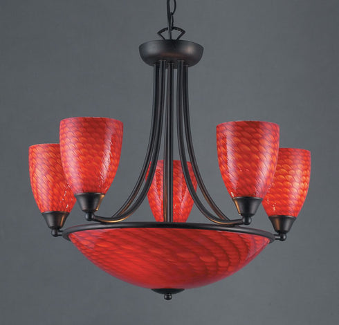 Elk Arco Baleno CHANDELIER in Dark Rust Finish Model: 419-5+3SC-DR