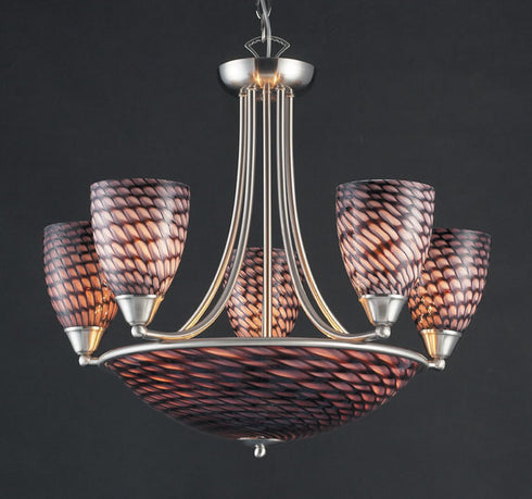 Elk Arco Baleno CHANDELIER in Satin Nickel Finish Model: 419-5+3PV-SN