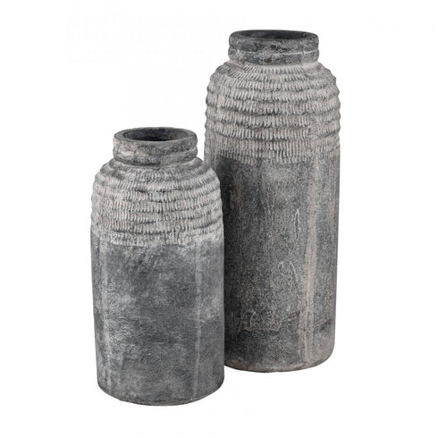 Elk Ashe Vase Medium (2 pack) (2 pack) in Antique Dark Gray Finish Model: S0017-10038
