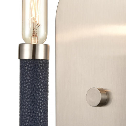 Elk Avenue 1 Light SCONCE in Satin Nickel Navy Blue Navy Blue Finish Model: D4659