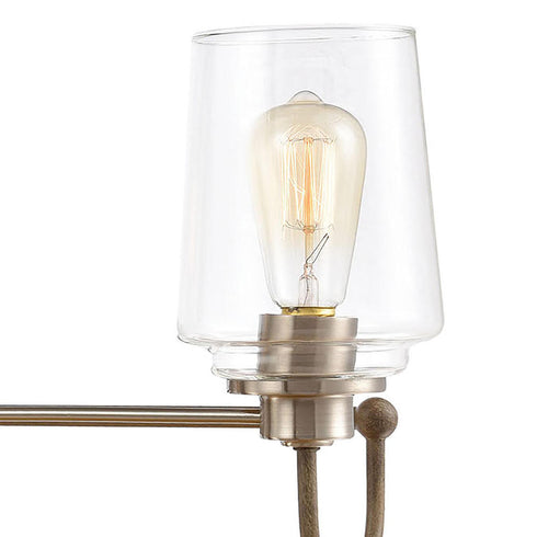 Elk Bakersfield VANITY LIGHT in Light Wood Satin Nickel Satin Nickel Finish Model: 46643/4