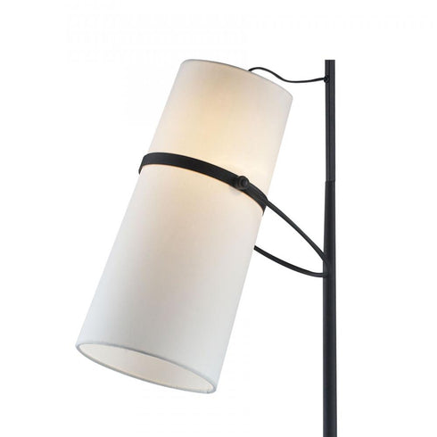 Elk Banded Shade FLOOR LAMP in Matte Black Finish Model: D2730