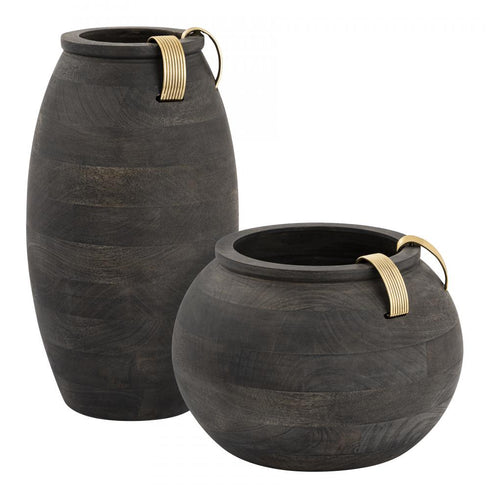Elk Barone VASE JAR BOTTLE (2 pack) (2 pack) in Black Finish Model: H0807-9265