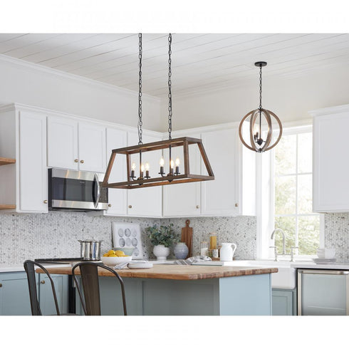 Elk Barrow ISLAND LIGHT in Matte Black Finish Model: 81417/6