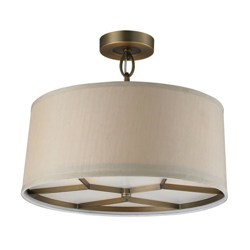 Elk Baxter SEMI FLUSH MOUNT in Brushed Antique Brass Finish Model: 31262/3