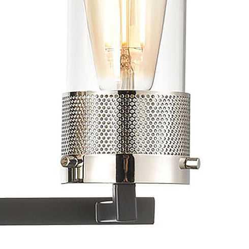 Elk Bergenline VANITY LIGHT in Matte Black Polished Nickel Polished Nickel Finish Model: 12143/4