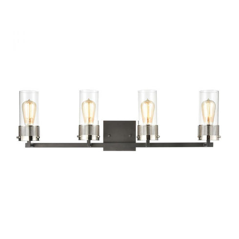 Elk Bergenline VANITY LIGHT in Matte Black Polished Nickel Polished Nickel Finish Model: 12143/4