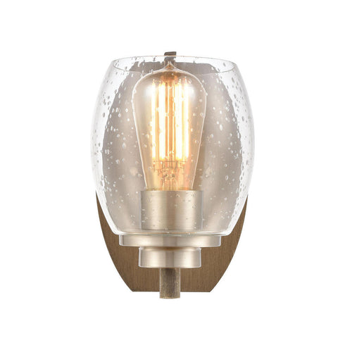 Elk Bixler 1 Light SCONCE in Light Wood Satin Nickel Satin Nickel Finish Model: 46420/1