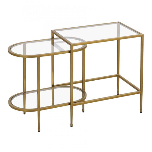 Elk Blain Nesting Table Set of 2 Brass in Antique Brass Finish Model: H0805-9915/S2