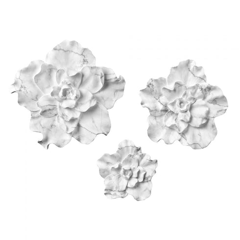 Elk Blume Dimensional Wall Art Set of 3 in White Marble Model: S0036-12024/S3