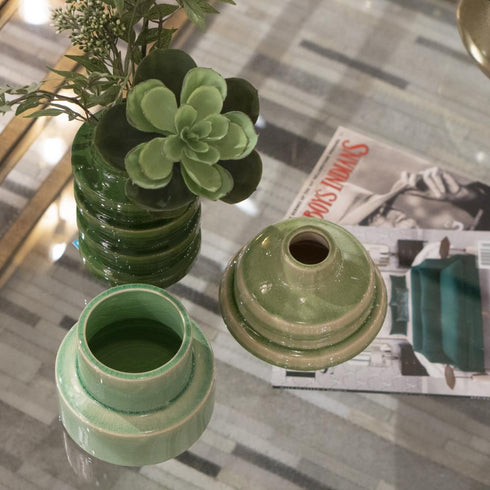 Elk Bobby Vase Small (2 pack) (2 pack) in Green Finish Model: S0017-10032