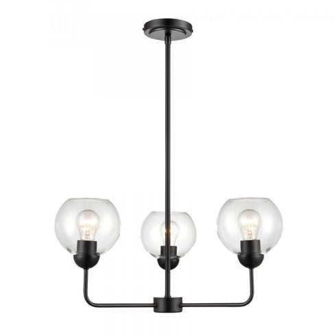 Elk Boman 23 Inch Wide 3 Light Chandelier in Matte Black Model: CN280326