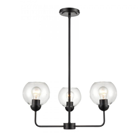 Elk Boman 23 Inch Wide 3 Light Chandelier in Matte Black Model: CN280326