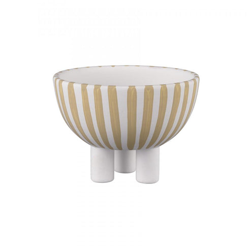 Elk Booth Striped Bowl Small (2 pack) (2 pack) in White Finish Model: H0017-10643