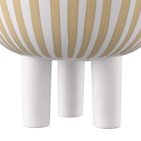 Elk Booth Striped Vase in White Finish Model: H0017-10641