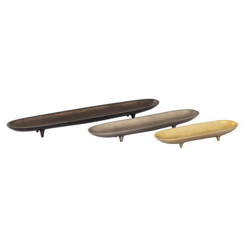 Elk Bosco Tray Set of 3 in Nickel Brass and Bronze Model: S0807-9789/S3