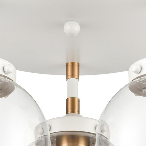 Elk Boudreaux 15 Inch Wide 3 Light Semi Flush Mount in Matte White Model: 24435/3