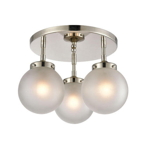 Elk Boudreaux 3 Light SEMI FLUSH MOUNT in Polished Nickel Finish Model: 15362/3