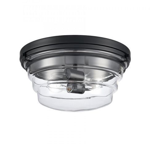 Elk Boyer 14 Inch Wide 2 Light Flush Mount in Matte Black Model: 82167/2