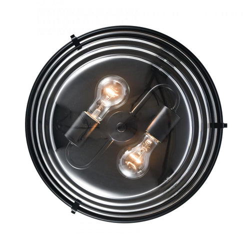Elk Boyer 14 Inch Wide 2 Light Flush Mount in Matte Black Model: 82167/2