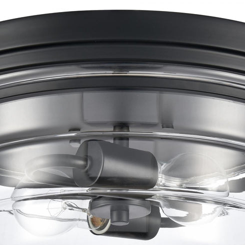 Elk Boyer 14 Inch Wide 2 Light Flush Mount in Matte Black Model: 82167/2
