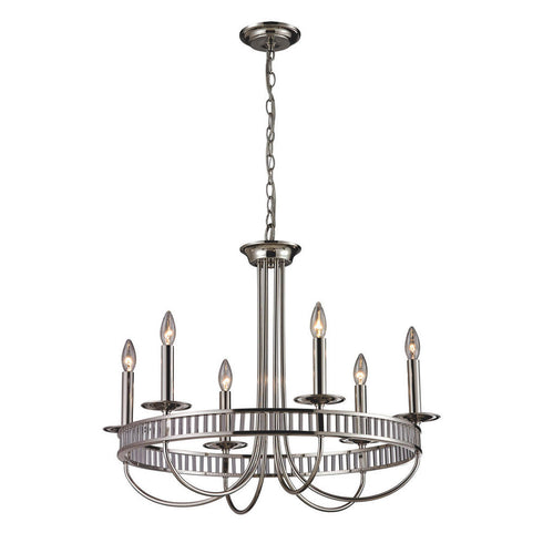 Elk Braxton 6 Light CHANDELIER in Polished Chrome Finish Model: 10231/6